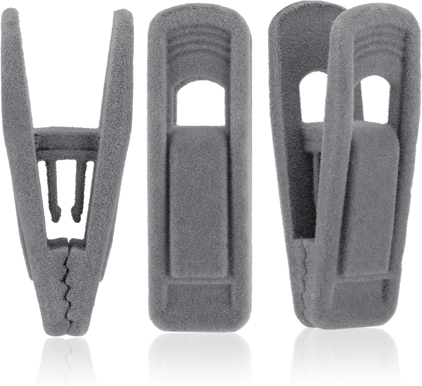 Tinfol Gray Velvet Hanger Clips for Pants and Accessories Storage
