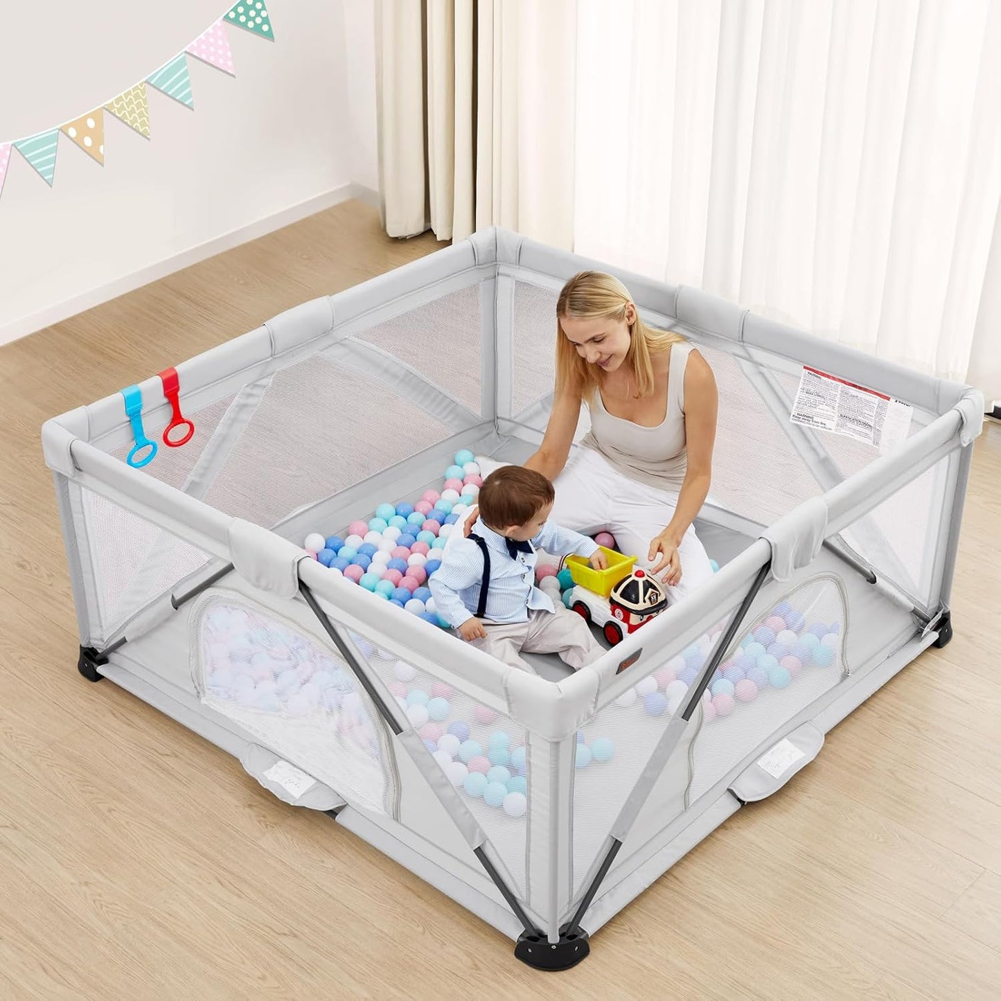 Foldable Baby Playpen with Ocean Balls for Safe Playtime