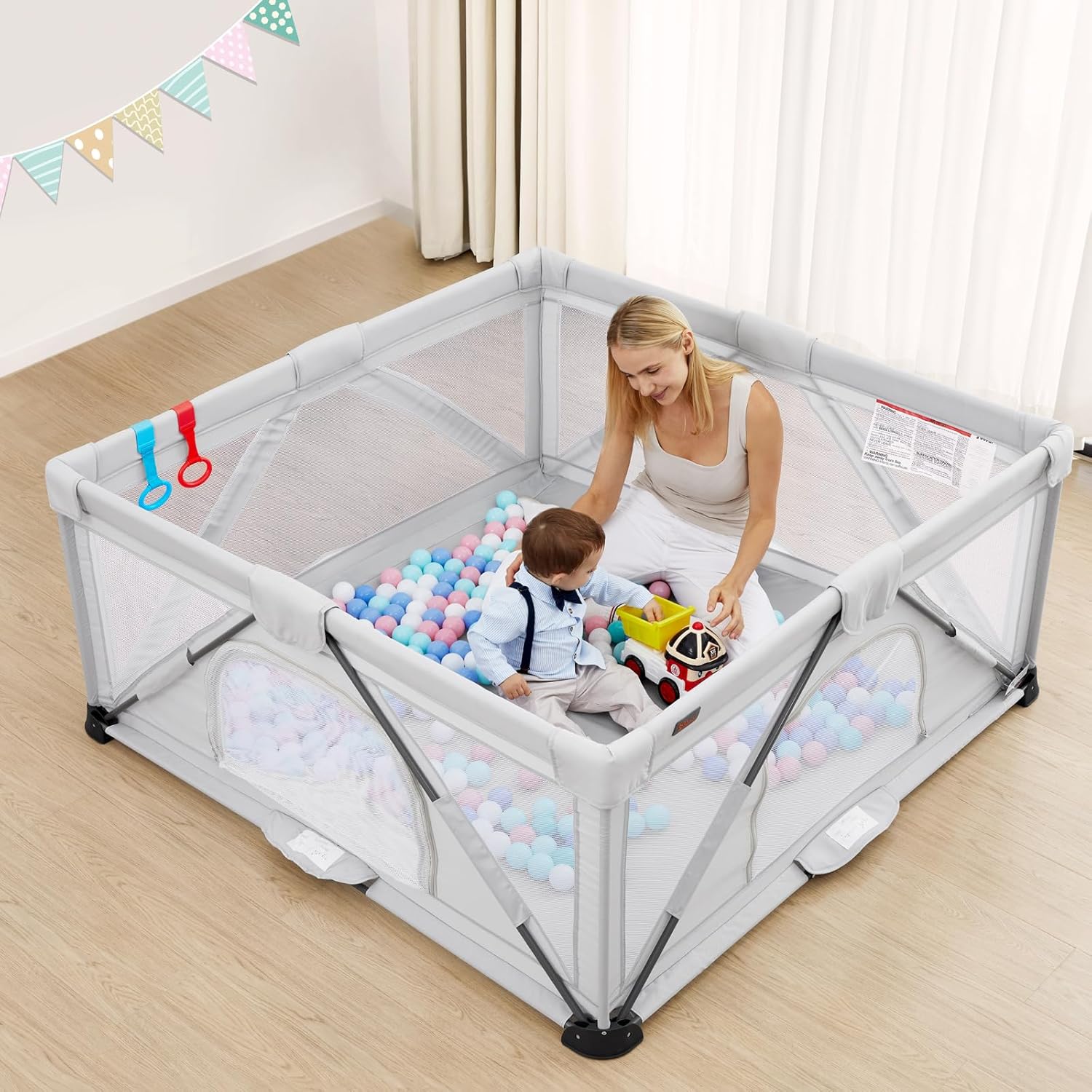 Foldable Baby Playpen with Ocean Balls for Safe Playtime