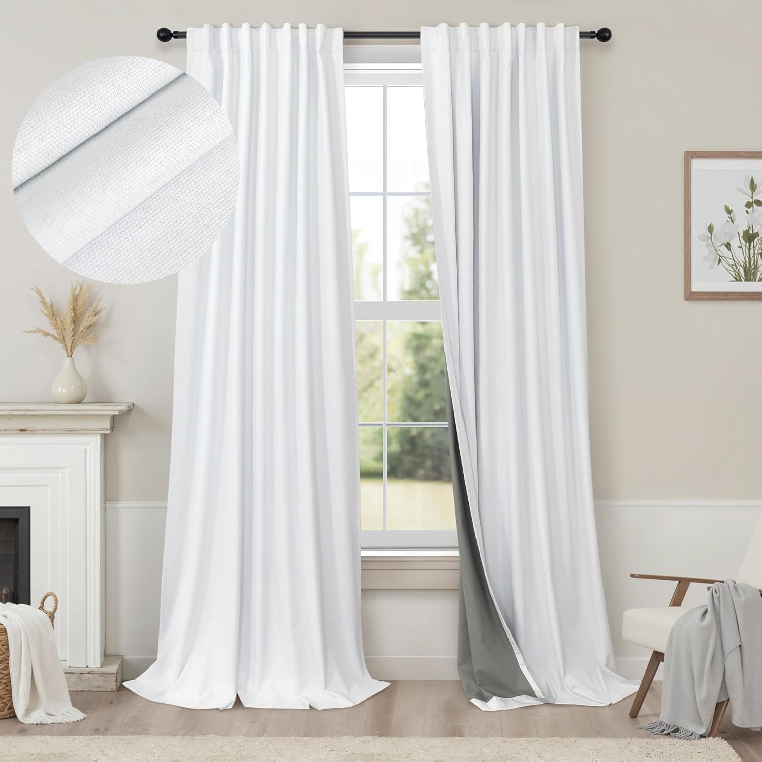 Blackout Curtains 108 Inch Long for Noise Reduction and Style
