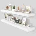 55 in Floating Shelves for Wall - Deep White Display Shelf Set