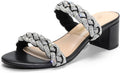 DREAM PAIRS Women's Two Braided Strap Low Heels for Comfort