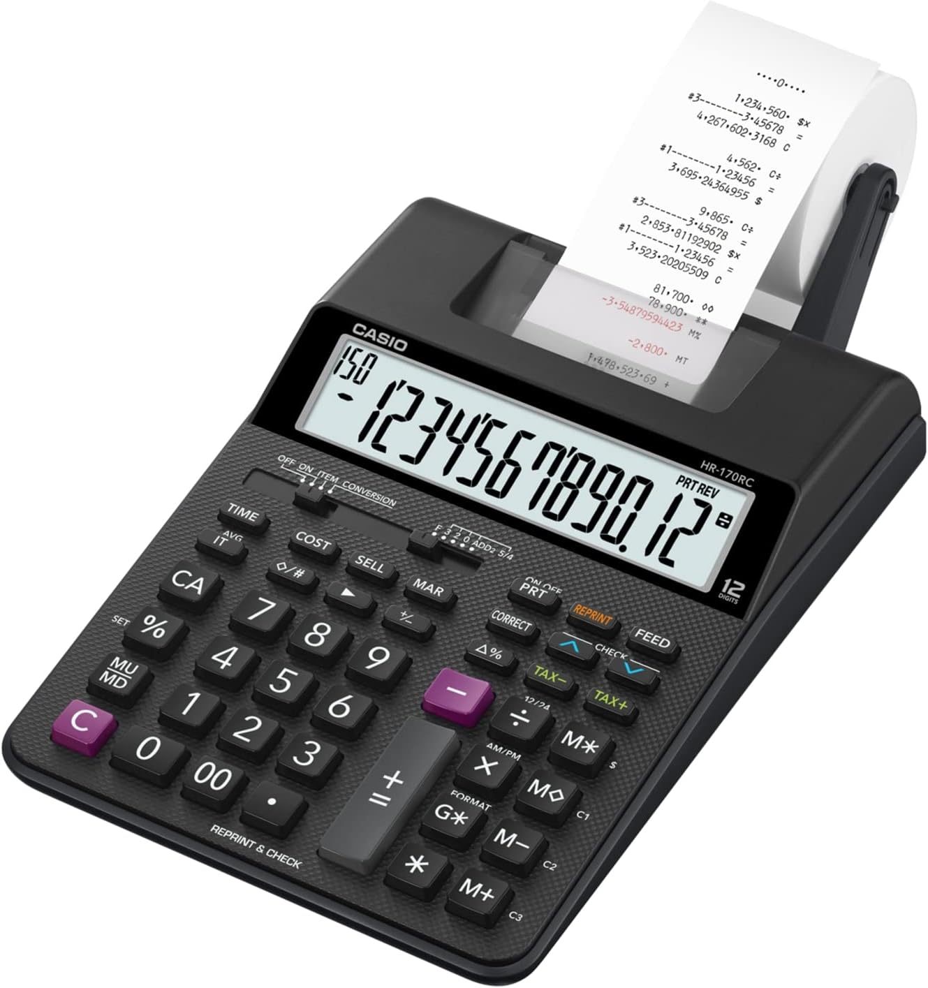 Casio HR-170RC Black Printing Calculator - Fast, Accurate Results!