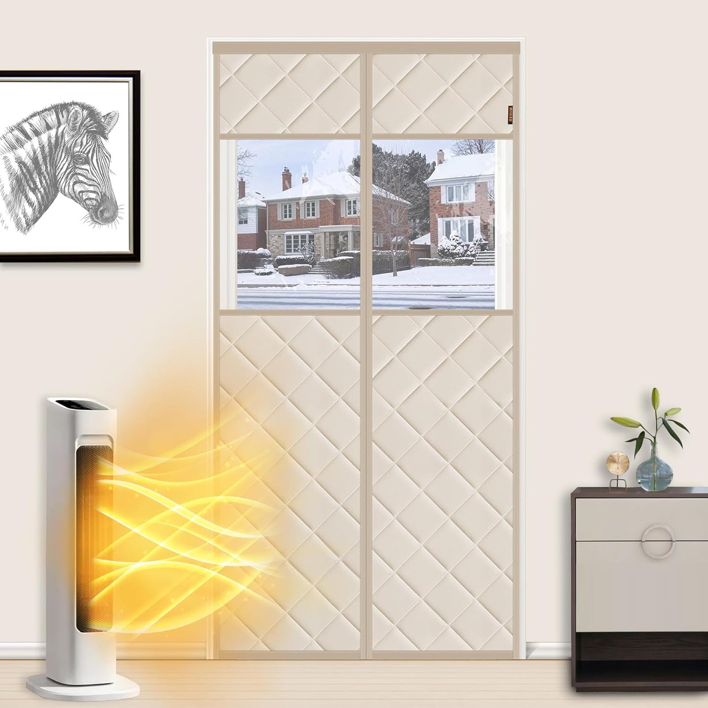 MAGZO Thermal Door Draft Stopper Cover with Strong Magnets