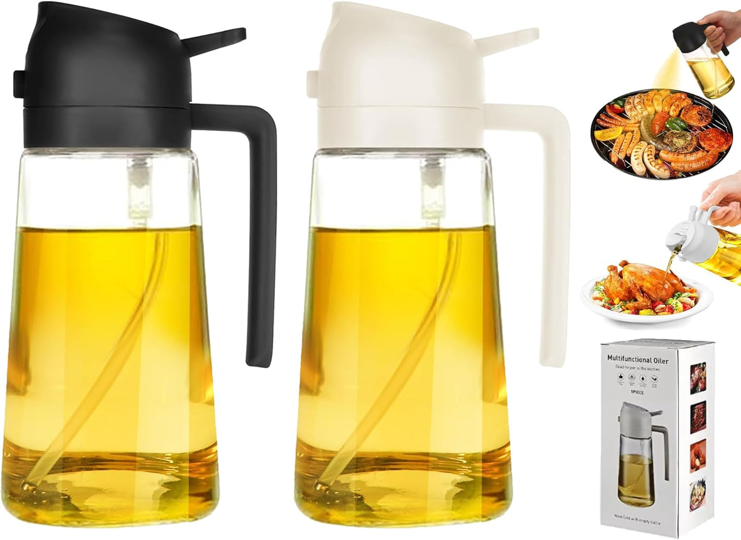 2-in-1 Oil Sprayer & Dispenser Set - Flavorful Cooking!