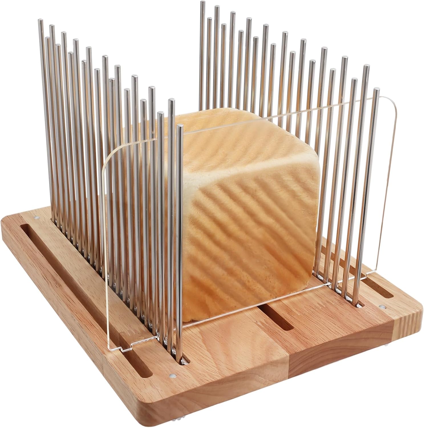 Stainless Steel Bread Slicer for Homemade Bread - Adjustable Guide