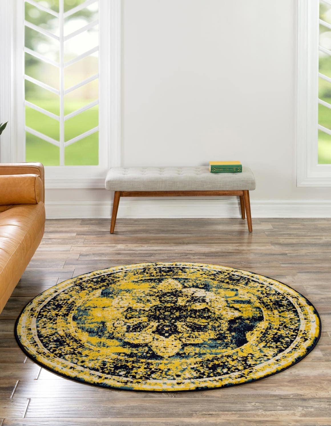 Unique Loom Sofia Collection Area Rug - Stylish Round Design