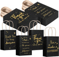 Thank You Gift Bags 40 Pack - Black Kraft with Gold Message