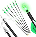 31 Inch Carbon Hunting Arrows with Broadheads and Lighted Nocks