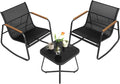 SONGMICS 3-Pc Patio Set: Rocking Chairs & Table, Steel, Armrests