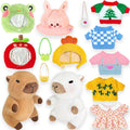 Capybara Plush with 12 Clothes & Accessories - Dress-Up Cute Plush