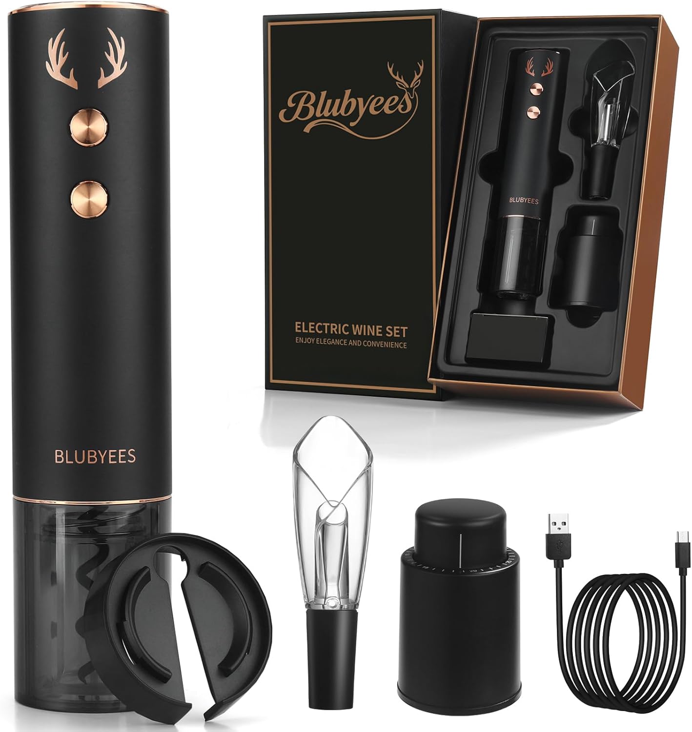 4-in-1 Rechargeable Electric Wine Opener Set for Wine Lovers