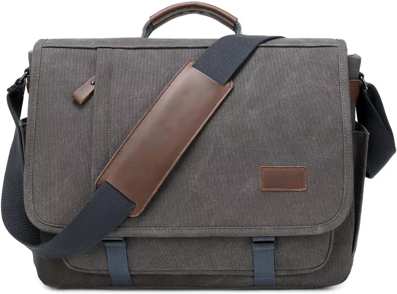 Durable Waterproof Canvas Messenger Bag for Men with Multiple Pockets