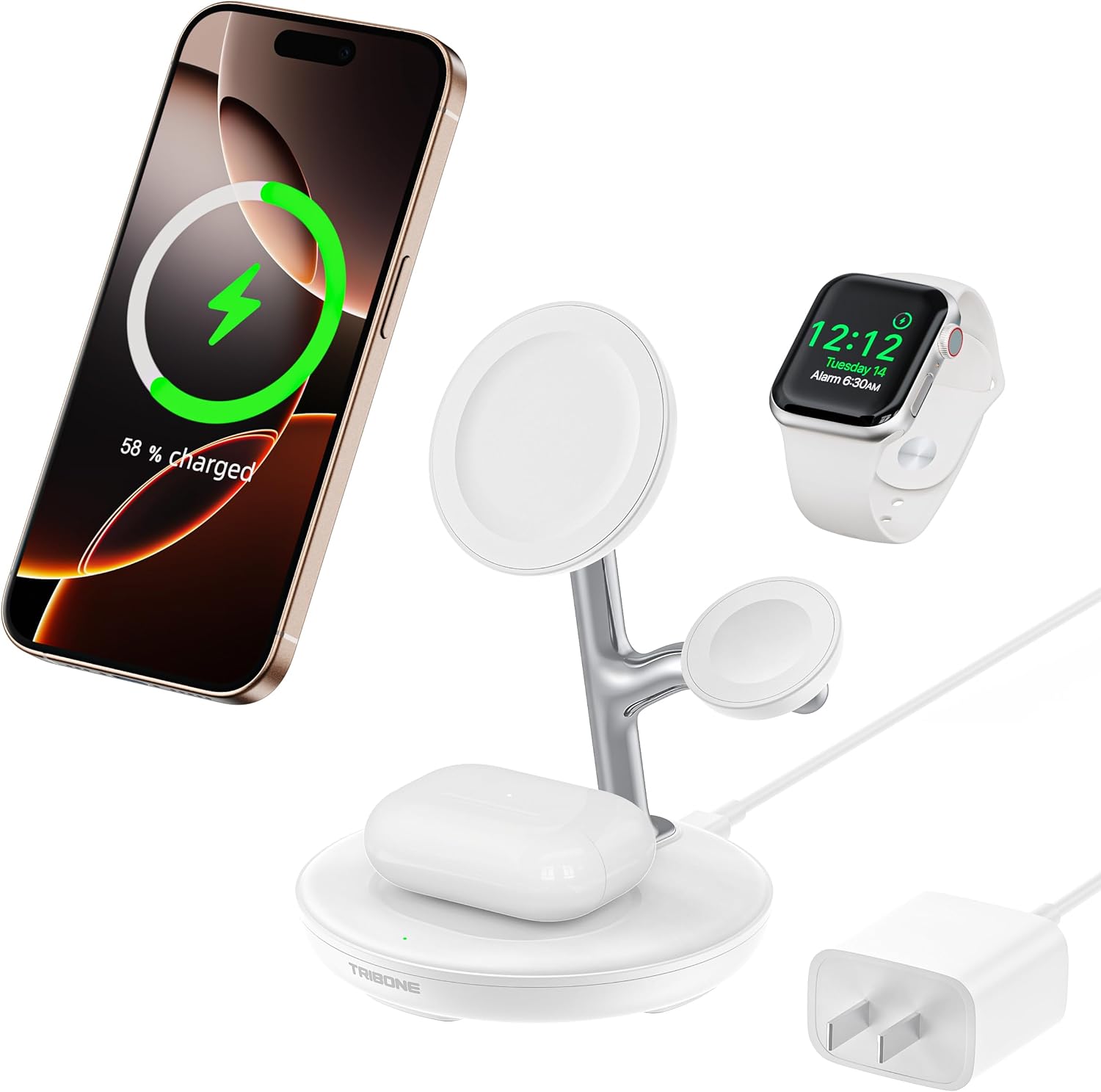 TRIBONE 3-in-1 Fast Charge Station for Apple Devices