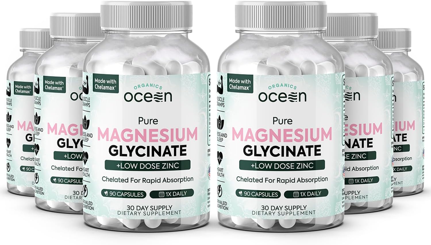 Organics Ocean Magnesium Glycinate with Zinc for Muscle Support
