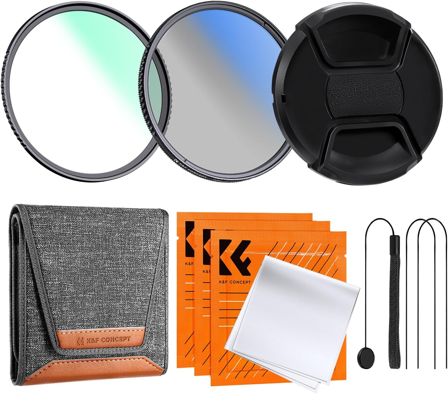 K&F Concept 82mm UV CPL Lens Cap Filters Kit for Photographers