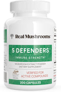 5 Defenders Mushroom Complex Capsules - Organic 200 Count