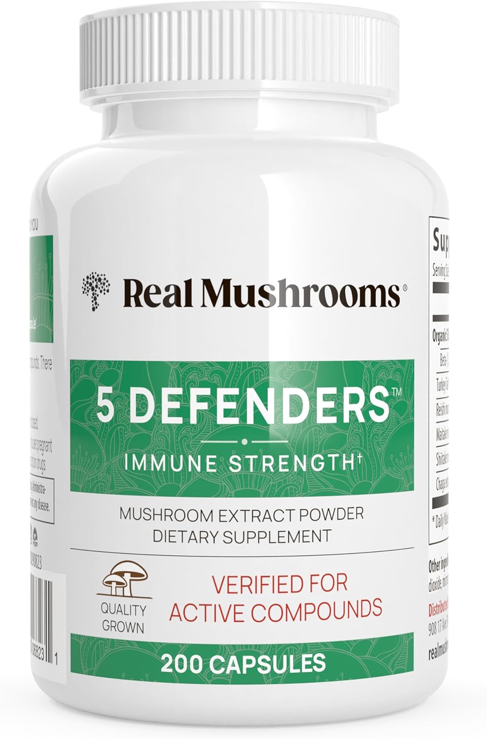 5 Defenders Mushroom Complex for Wellness Support - 200 Count