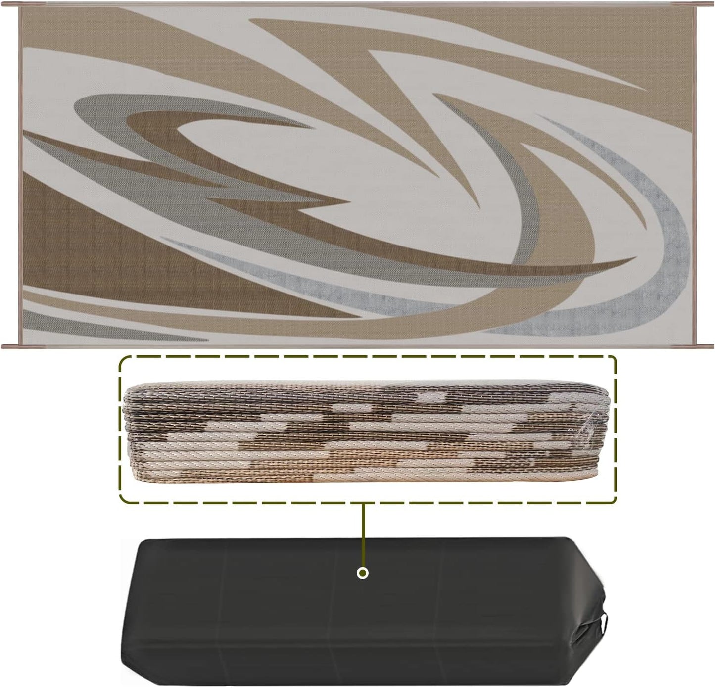EEZ RV Products 9ftx12ft Heavy Duty Reversible Outdoor Mats