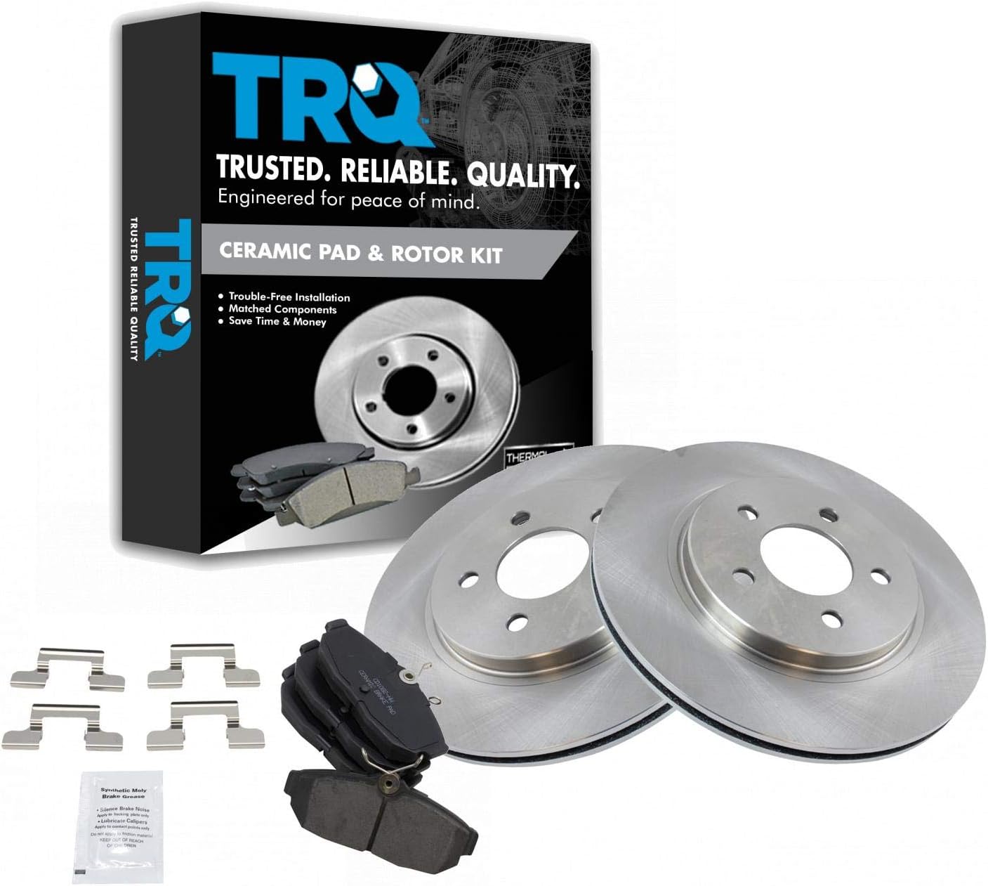 TRQ Rear Brake Pad & Rotor Kit for 2005-2014 Ford Mustang