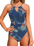 CUPSHE Women's One Piece Swimsuit High Neck Tummy Control - Halter