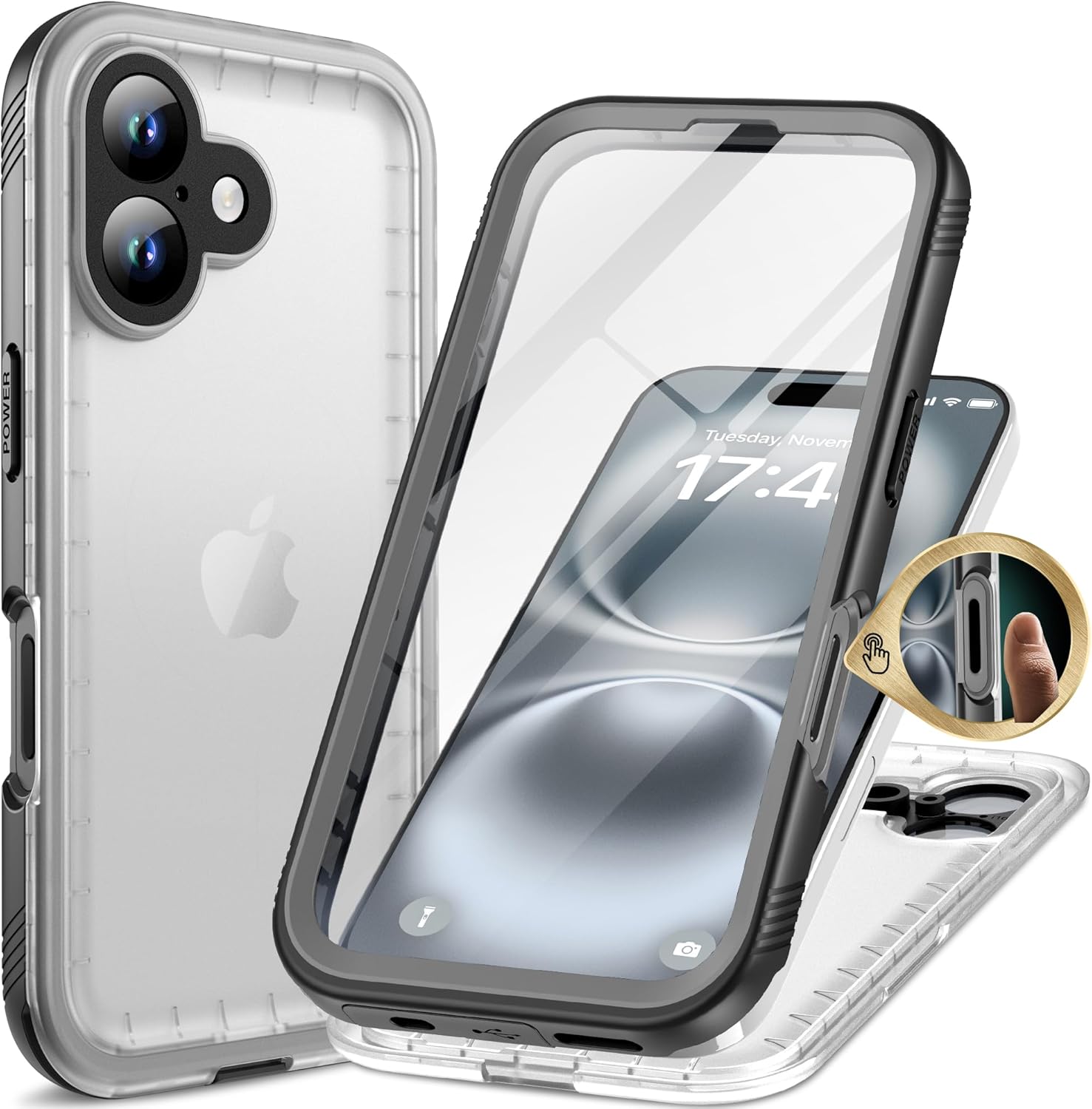 Cozycase iPhone 16 Case Waterproof 360 Heavy Duty Protection