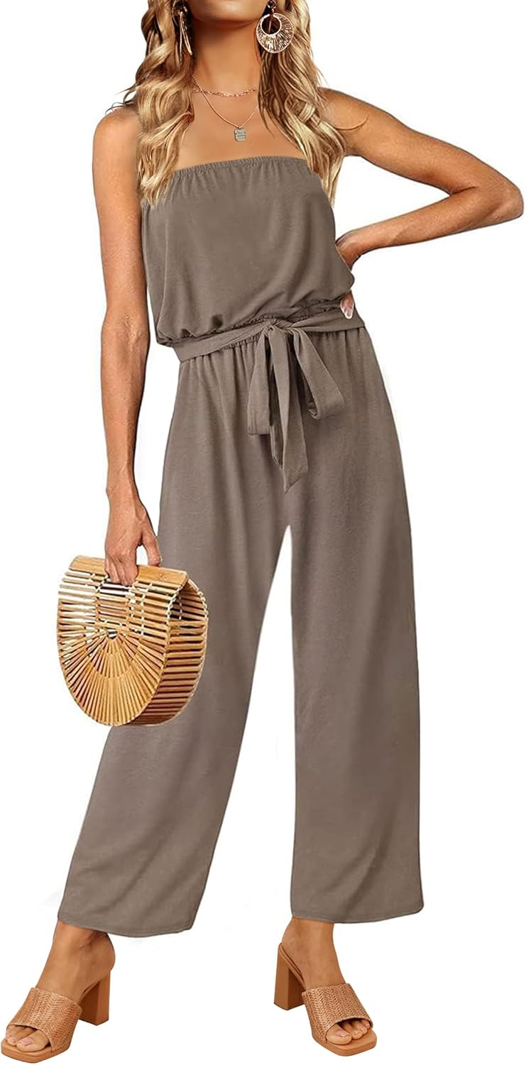 Stylish Women's Casual Off Shoulder Wide Leg Jumpsuit Romper