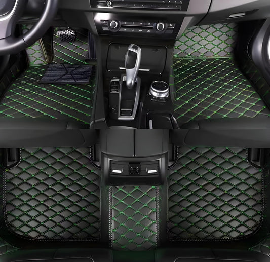 Customized Car Floor Mats for Most Vehicles - Black Green Style