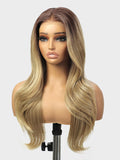 Blond Synthetic Lace Front Wig 26in Ombre Layered Wave - Beginner