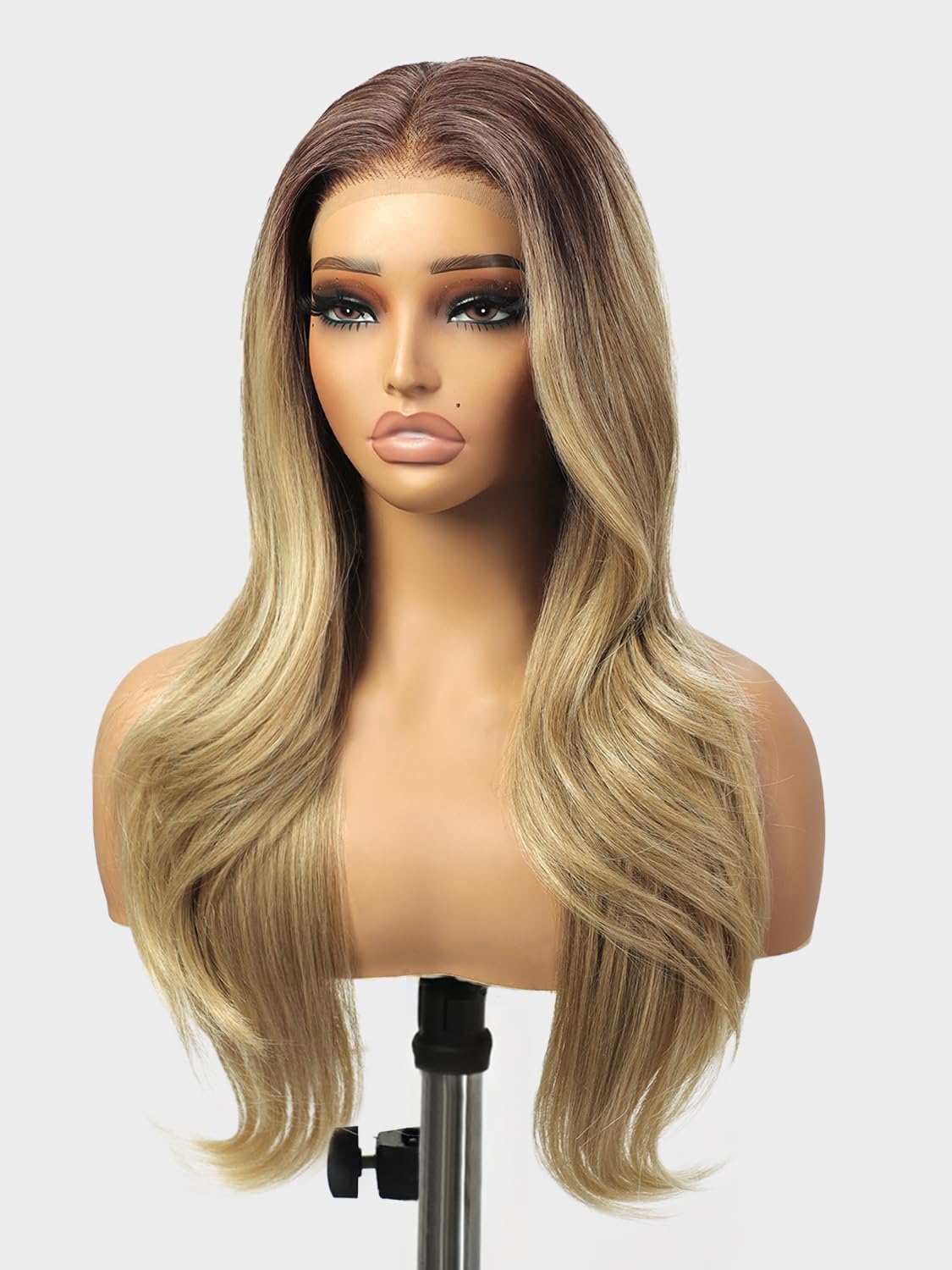 Blond Synthetic Lace Front Wig for Women - 26inch Layered Waves