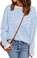 LILLUSORY Womens Striped Soft Knit Pullover Sweater - Relaxed Fit will
