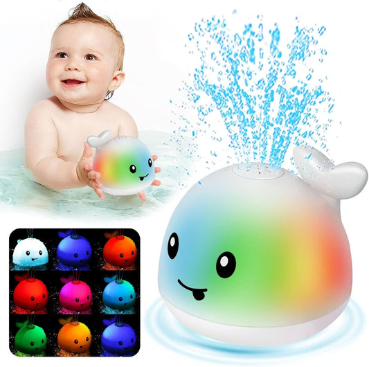 Light-Up Spraying Whale Bath Toy for Toddlers - Fun Fountain Action!