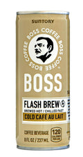 BOSS Coffee Japanese Flash Brew with Milk 8oz 12 Pack - Ready to Drink