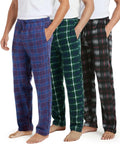 Men's Fleece Pajama Pants 3 Pack - Soft Brushed Fleece Lounge Pants