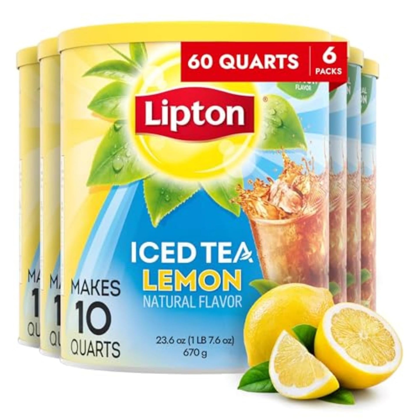 Lipton Iced Tea Mix Lemon Makes 10 Quarts for Refreshing Taste