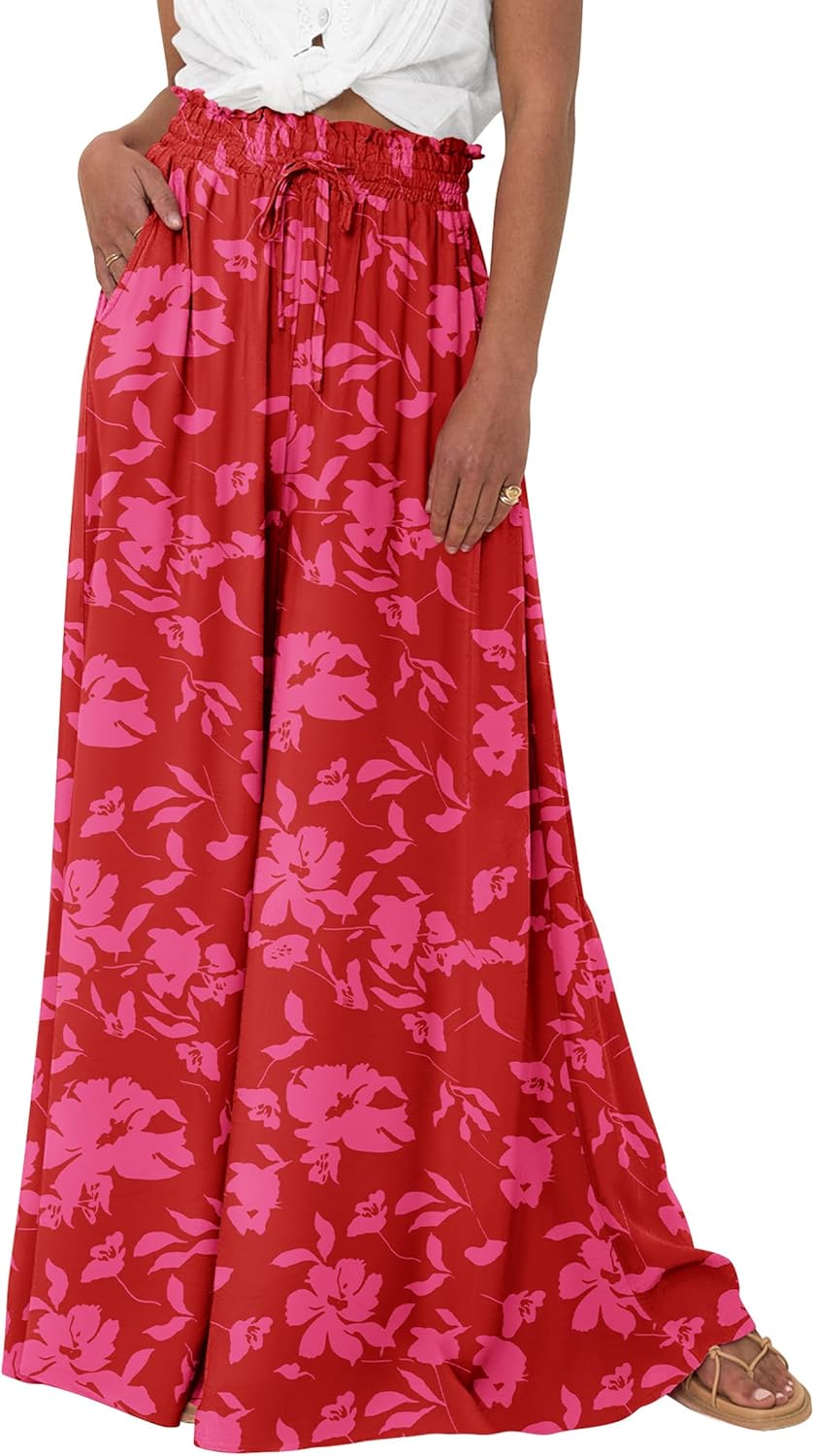 PRETTYGARDEN Women's Summer Wide Leg Palazzo Pants for Comfort