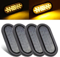 6 Inch Oval Smoked Lens Amber LED Marker Light - 4 Pack