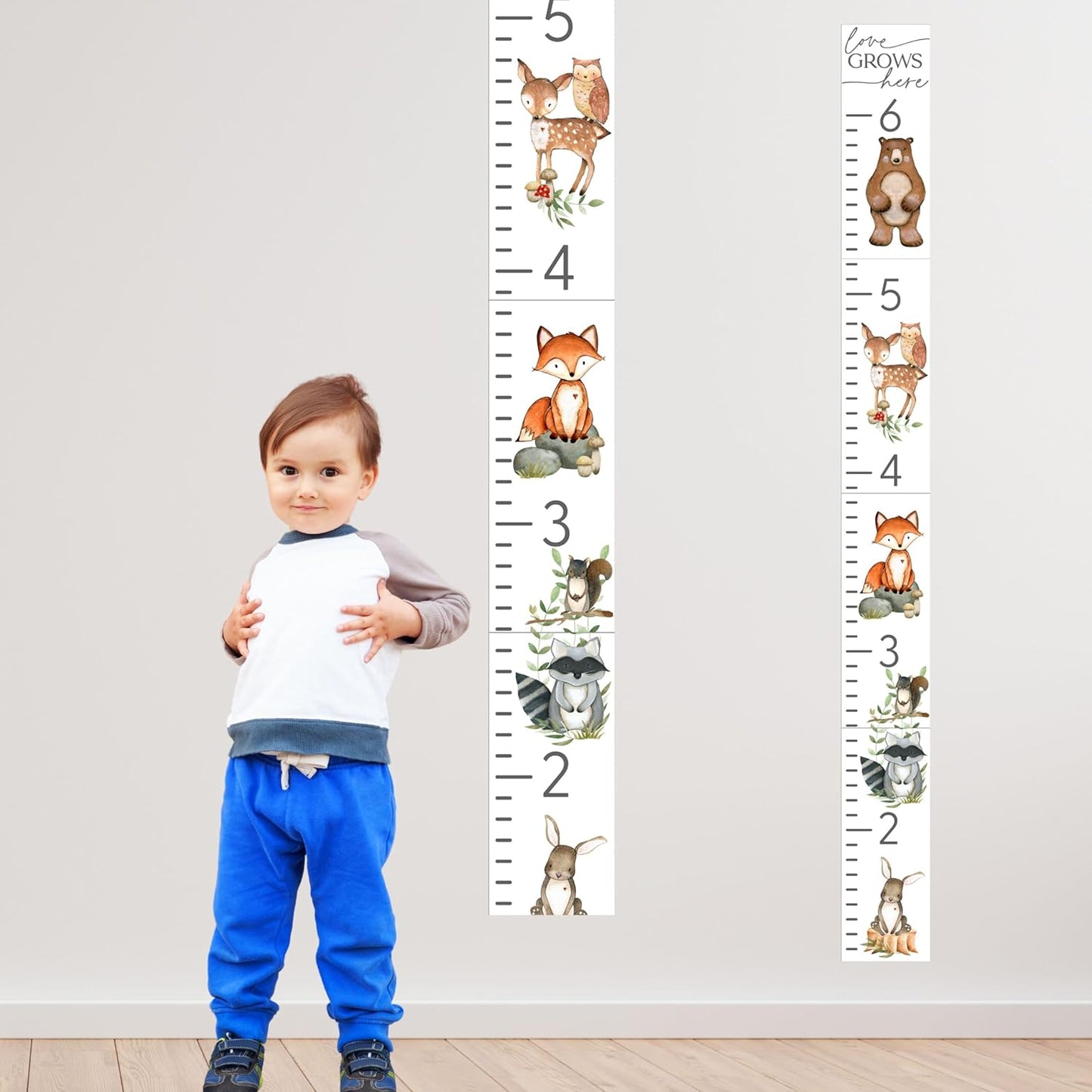 Woodland Nursery Animal Decor - Kids Growth Chart for Playroom