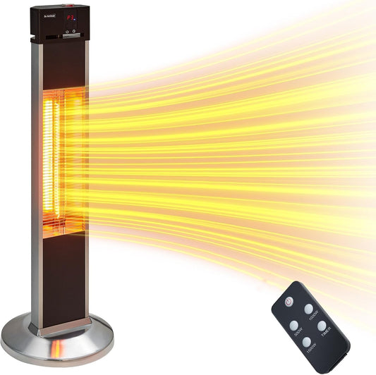 HarmonyHealth 1500W Patio Heater - Remote Control, Timer, 3 Heating Levels