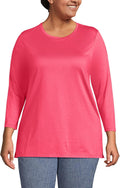 Supima Cotton Women's 3/4 Sleeve Crewneck Tunic - Breathable Comfort