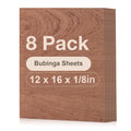 8 Pack Bubinga Plywood Sheets 12 x 16 x 1/8 in - Thin Laser Cut Boards