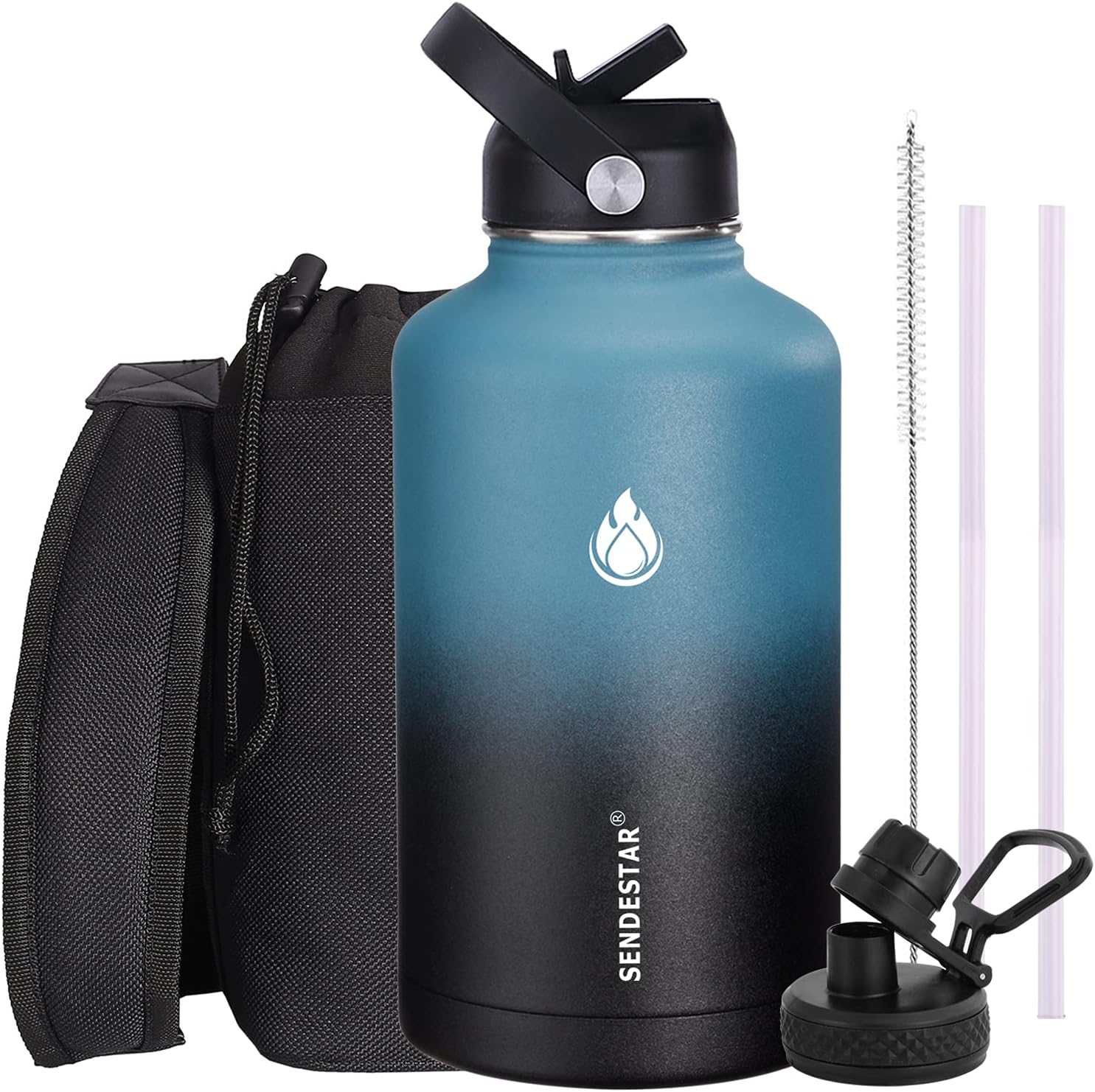 SENDESTAR 64oz Vacuum Insulated Stainless Steel Water Bottle