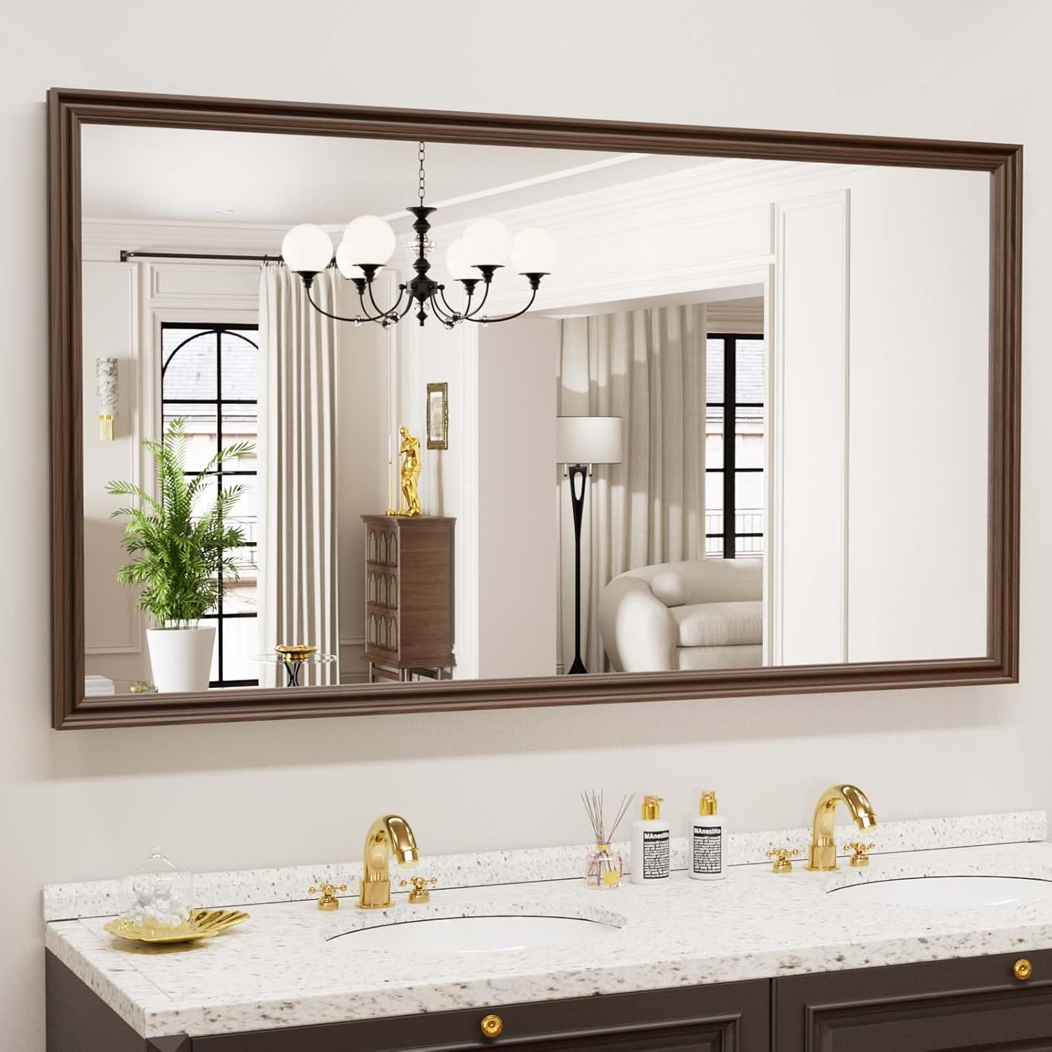 WEER Retro Copper Bathroom Mirror - Vintage Framed Design