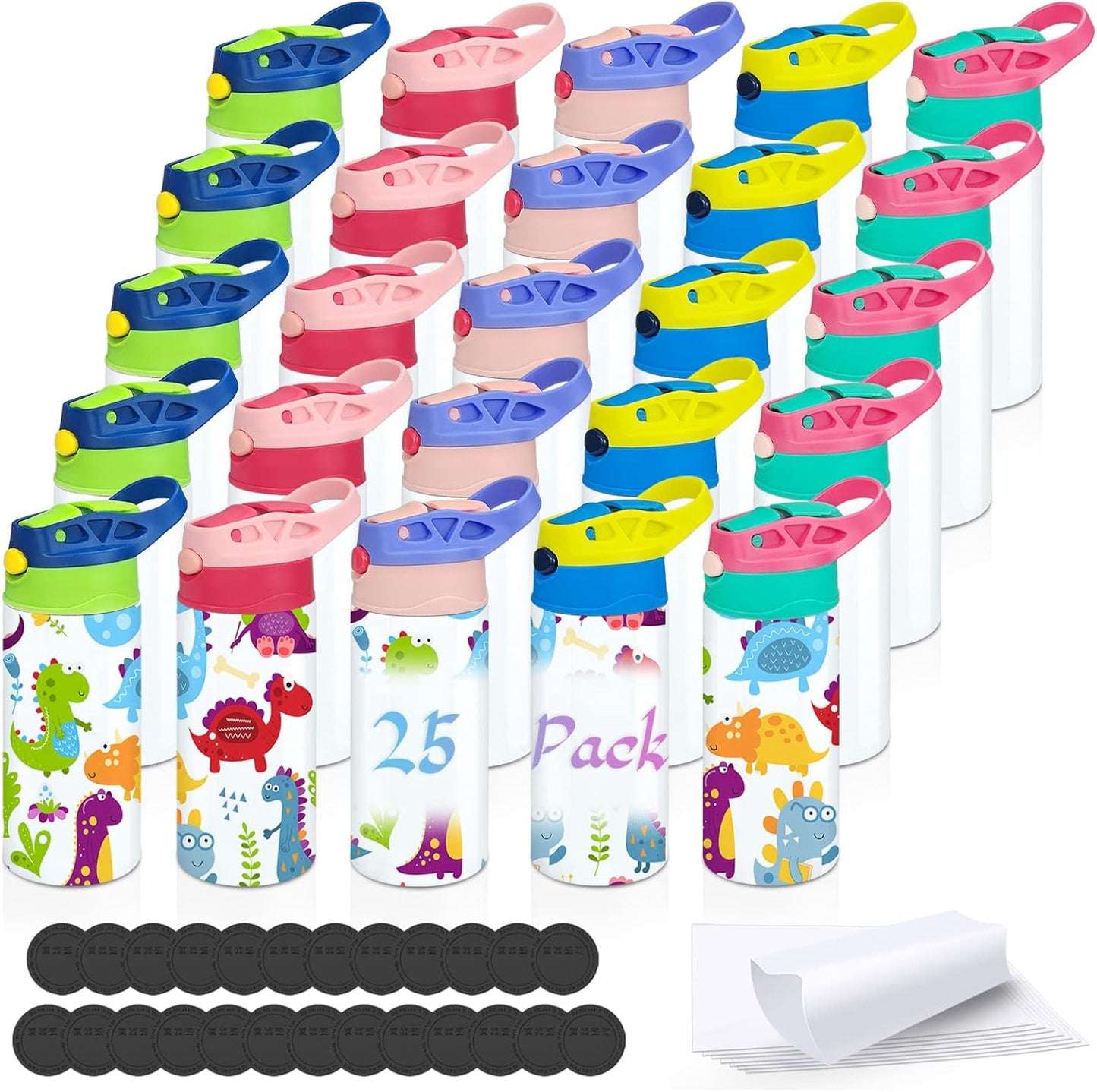 Kids Sublimation Tumbler 25 Pack 12oz Stainless Steel Cups