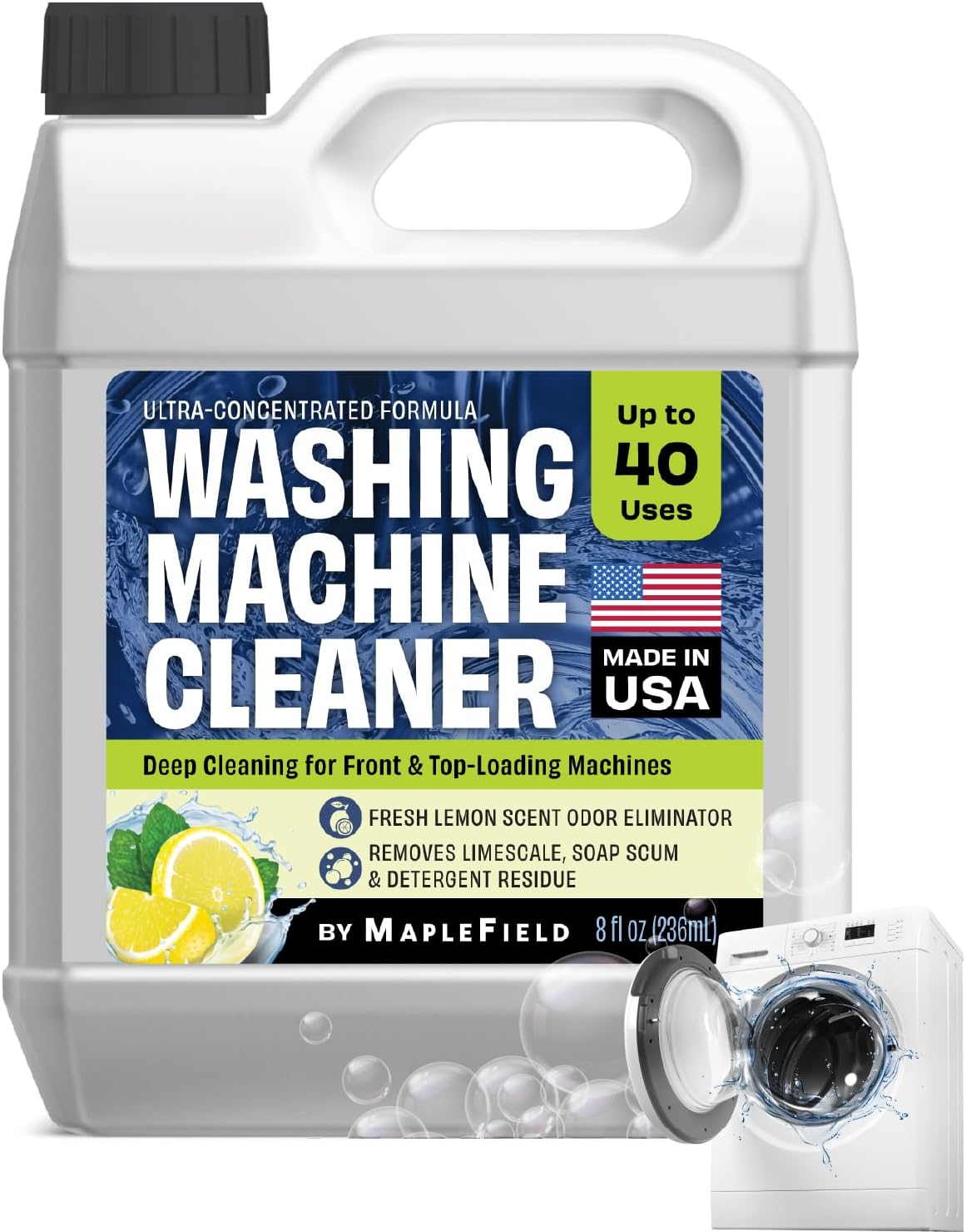 Maplefield Laundry Cleaner + Deodorizer, Lemon Scent