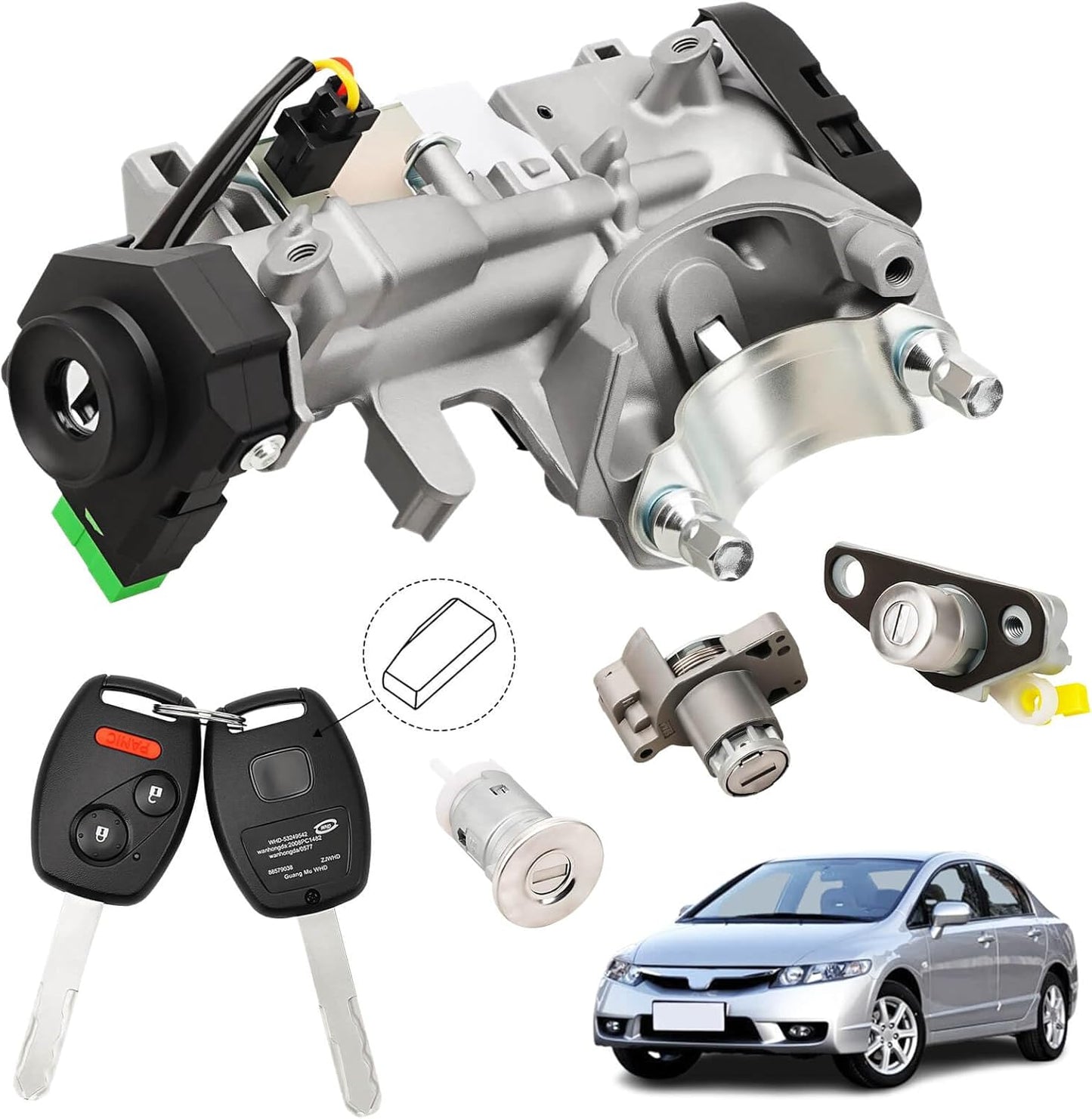 RAMATA Ignition Switch Lock Cylinder with Key for Honda Civic