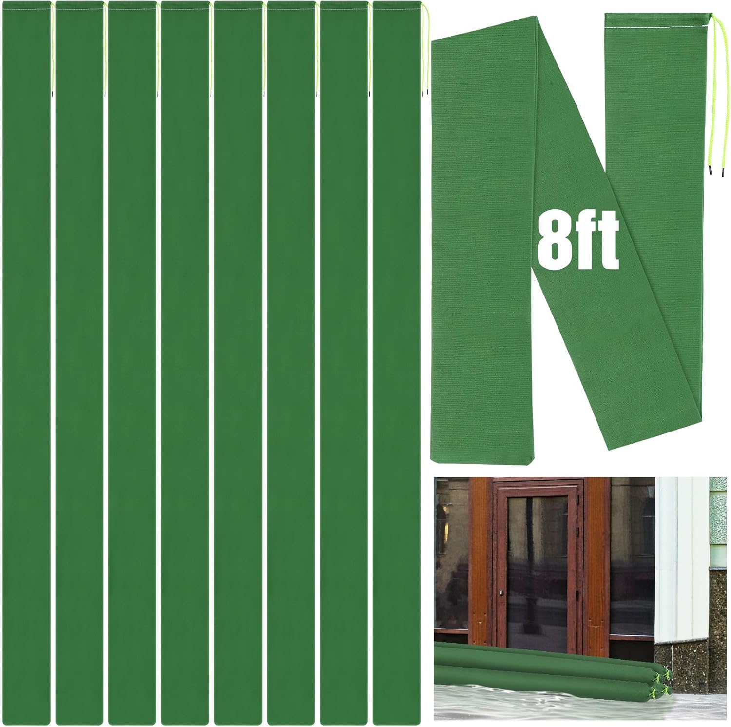Threan 8 Pcs Long Canvas Sandbags for Effective Flood Protection