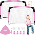 Kids Soccer Goals for Backyard Set - Portable 4x3 ft Foldable Duo