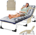 Folding Lounge Chair 5-Position Portable Chaise Lounge - Tanning Cot