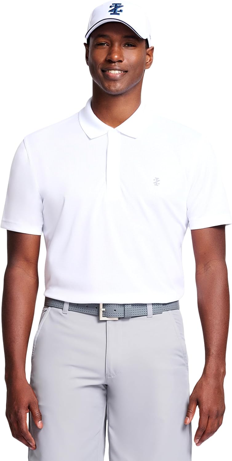 IZOD Men's Performance Golf Grid Polo Shirt for Comfort